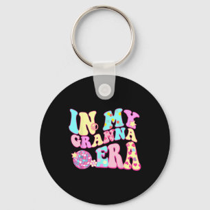 In My Granna Era Sarcastic Groovy Retro Disco Moth Key Ring