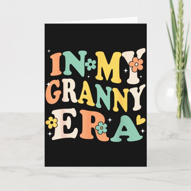 In My Granny Era Funny Sarcastic Groovy Retro Moth Card (Front)