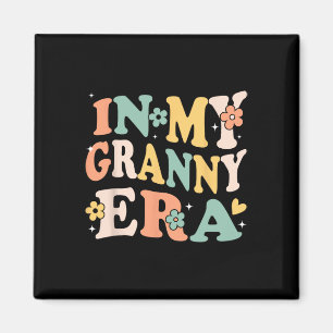 In My Granny Era Funny Sarcastic Groovy Retro Moth Magnet