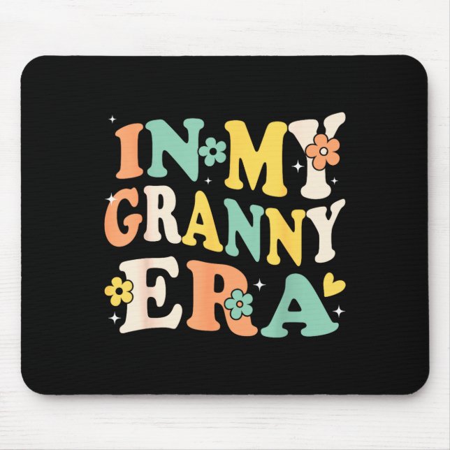 In My Granny Era Funny Sarcastic Groovy Retro Moth Mouse Mat (Front)