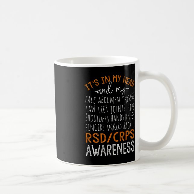 In My Head And My Body Warrior Rsd Crps Awareness  Coffee Mug (Right)