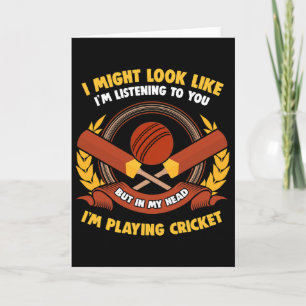 In My Head I'm Playing Cricket Card