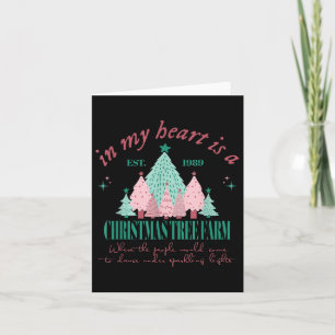 In My Heart Is A Christmas Xmas Tree Farm Vintage  Card