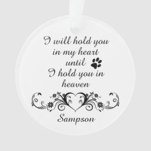 In My Heart Pet Remembrance Personalised Ornament