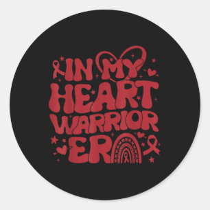 In My Heart Warrior Era Heart Disease Awareness Ch Classic Round Sticker