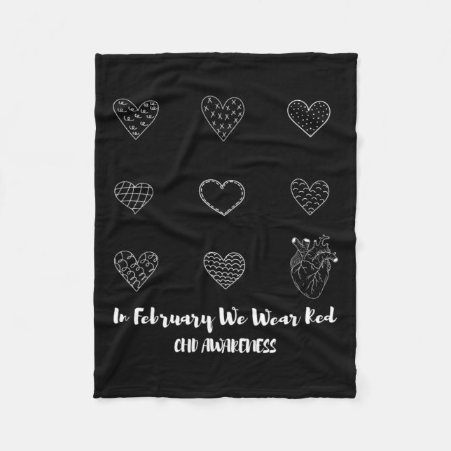 In My Heart Warrior Era Heart Disease Awareness Ch Fleece Blanket (Front)