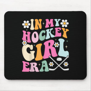 In My Hockey Girl Era Vintage Game Day Groovy Hock Mouse Mat