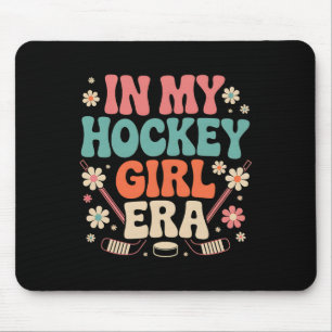 In My Hockey Girls Era Vintage Game Day Groovy Gir Mouse Mat