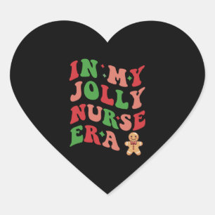 In my Jolly Nurse Era Christmas Nurse Women Heart Sticker