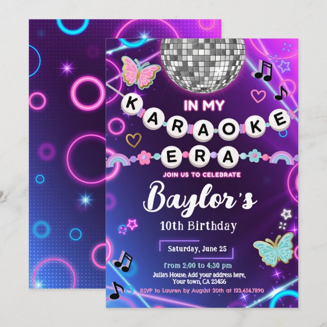 In My Karaoke Era Party Invitation (Front/Back)