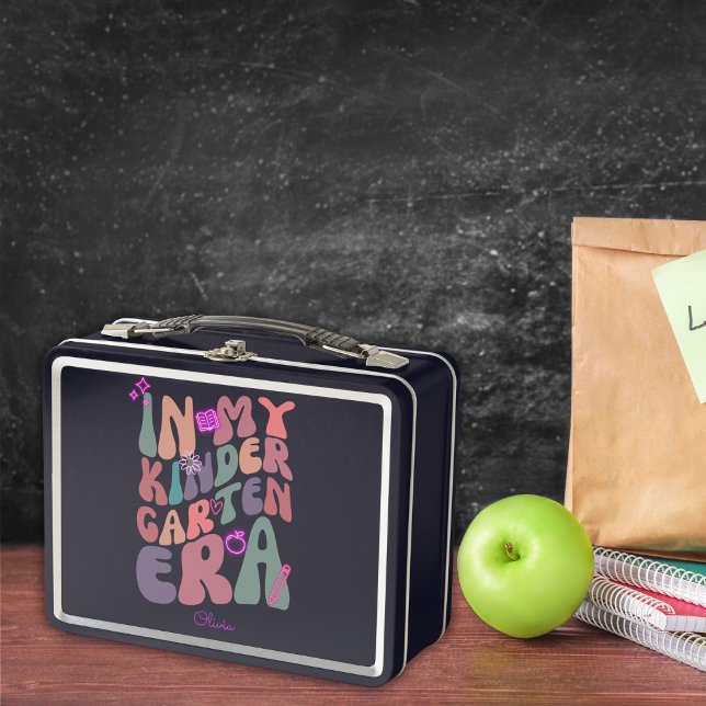 In My Kindergarten Era Retro Vibes with Name Metal Lunch Box (Creator Uploaded)