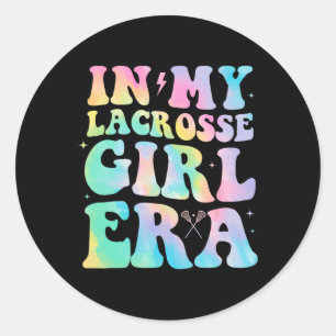 In My Lacrosse Girl Era Groovy Retro Funny Classic Round Sticker