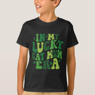In My Lucky Cat Mum Era Groovy Irish Saint Patrick T-Shirt