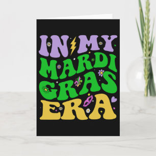 In My Mardi Gras Era Festival Retro Carnival Holid Card