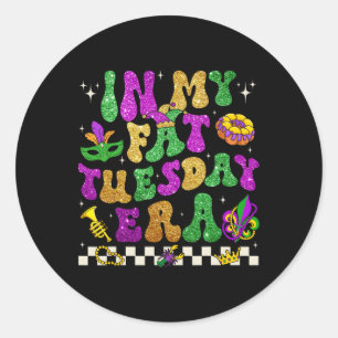 In My Mardi Gras Era Fleur De Lis Fat Tuesday Groo Classic Round Sticker
