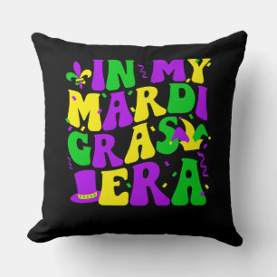In My Mardi Gras Era Funny Festival Retro Carnival Cushion
