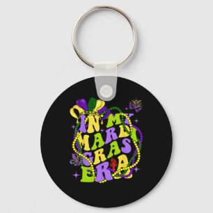 In My Mardi Gras Era Heart Fleur-de-lis Symbol Fes Key Ring