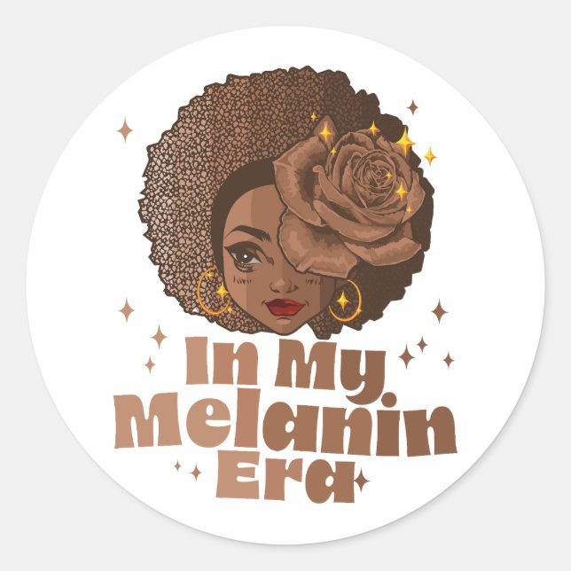 In My Melanin Era Black History Juneteenth Classic Round Sticker (Front)