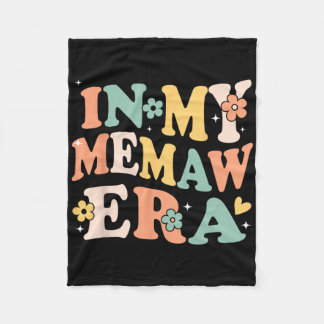 In My Memaw Era Funny Sarcastic Groovy Retro Mothe Fleece Blanket