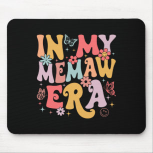 In My Memaw Era Groovy Retro Mothers Day Butterfly Mouse Mat