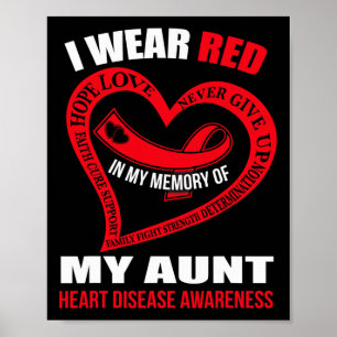 In My Memory Of My Aunt Heart Disease Awareness Poster