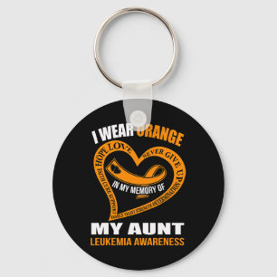 In My Memory Of My Aunt Leukaemia Awareness Key Ring