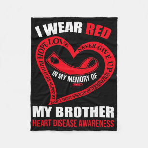 In My Memory Of My Brother Heart Disease Awareness Fleece Blanket
