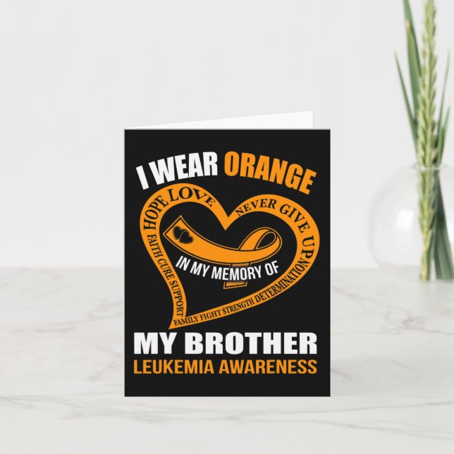 In my memory of my brother LEUKEMIA AWARENESS  Card (Front)