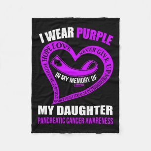 In My Memory Of My Daughter Pancreatic Cancer Awar Fleece Blanket