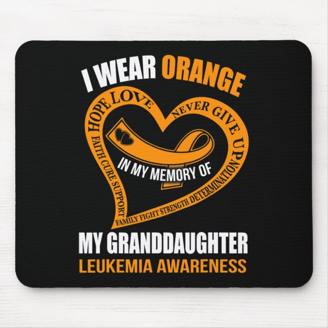 In my memory of my granddaughter LEUKEMIA AWARENES Mouse Mat (Front)