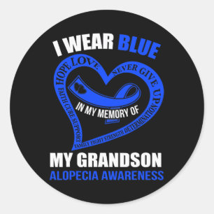 In my memory of my grandson ALOPECIA AWARENESS Classic Round Sticker
