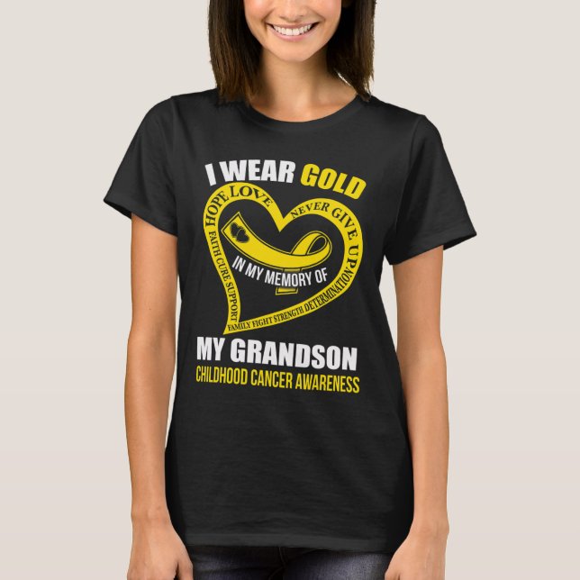 In My Memory Of My Grandson Childhood Cancer Aware T-Shirt (Front)