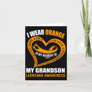 In My Memory Of My Grandson Leukaemia Awareness Card