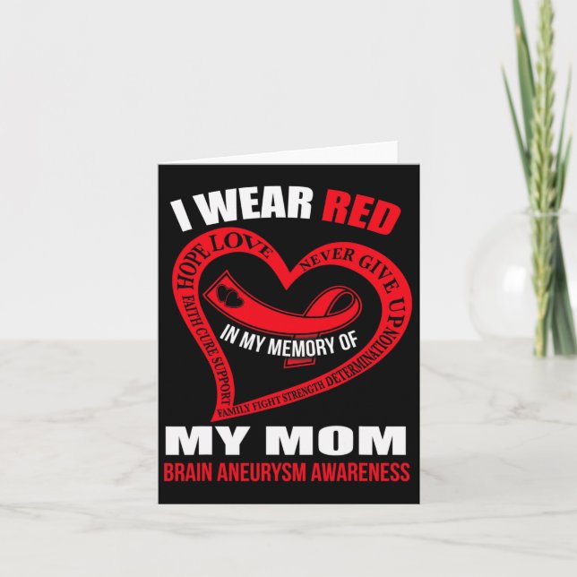 In My Memory Of My Mum Brain Aneurysm Awareness  Card (Front)