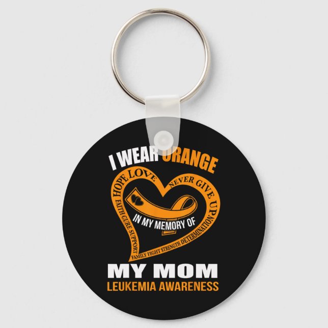 In My Memory Of My Mum Leukaemia Awareness  Key Ring (Front)