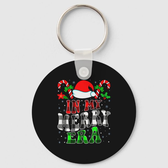 In My Merry Era Family Matching Cute Groovy Merry  Key Ring (Front)
