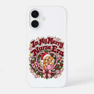 In My Merry Nurse Era Christmas Custom Coffee iPhone 16 Case