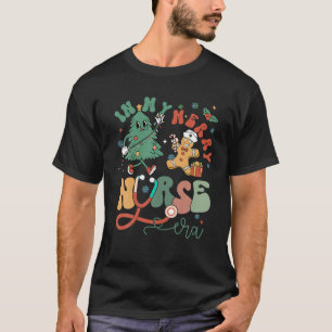In My Merry Nurse Era Groovy Gingerbread Xmas Tree T-Shirt