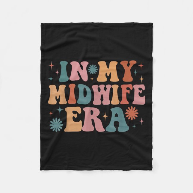 In My Midwife Era Funny Women Christmas  Fleece Blanket (Front)