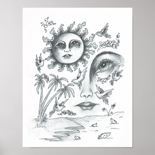 In My Mind's Eye pen n ink Poster (Front)