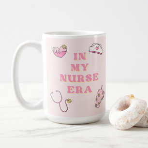In My Nurse Era Pink Retro Ceramic Coffee Mug