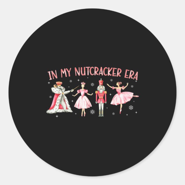 In My Nutcracker Era Christmas Xmas Holiday Pajama Classic Round Sticker (Front)