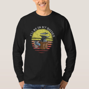 In My Office Blacksmith Retro Sunset Forge Tools F T-Shirt