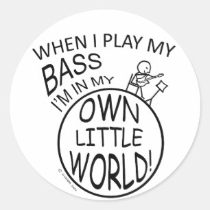 In My Own Little World Bass Classic Round Sticker