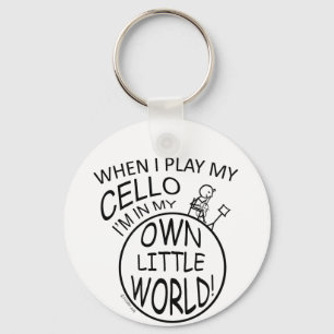 In My Own Little World Cello Key Ring