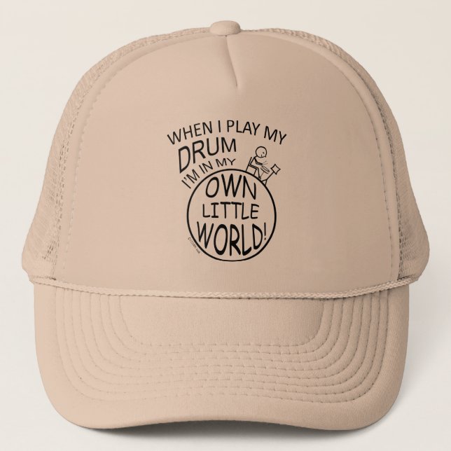 In My Own Little World Drum Trucker Hat (Front)