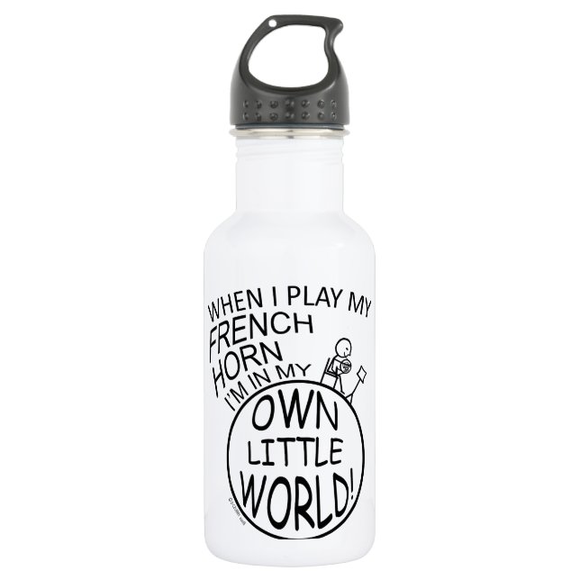 In My Own Little World French Horn 532 Ml Water Bottle (Front)