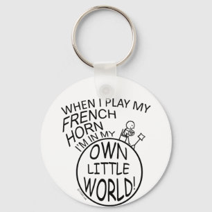 In My Own Little World French Horn Key Ring