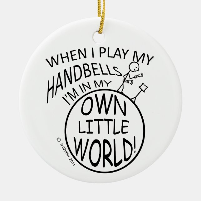 In My Own Little World Handbells Ceramic Tree Decoration (Front)