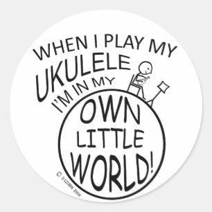 In My Own Little World Ukulele Classic Round Sticker